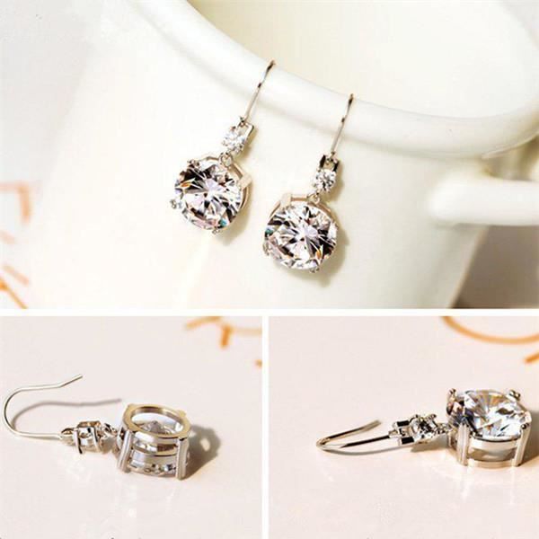 Women's Earrings with Zirconium Oxide Rhinestones