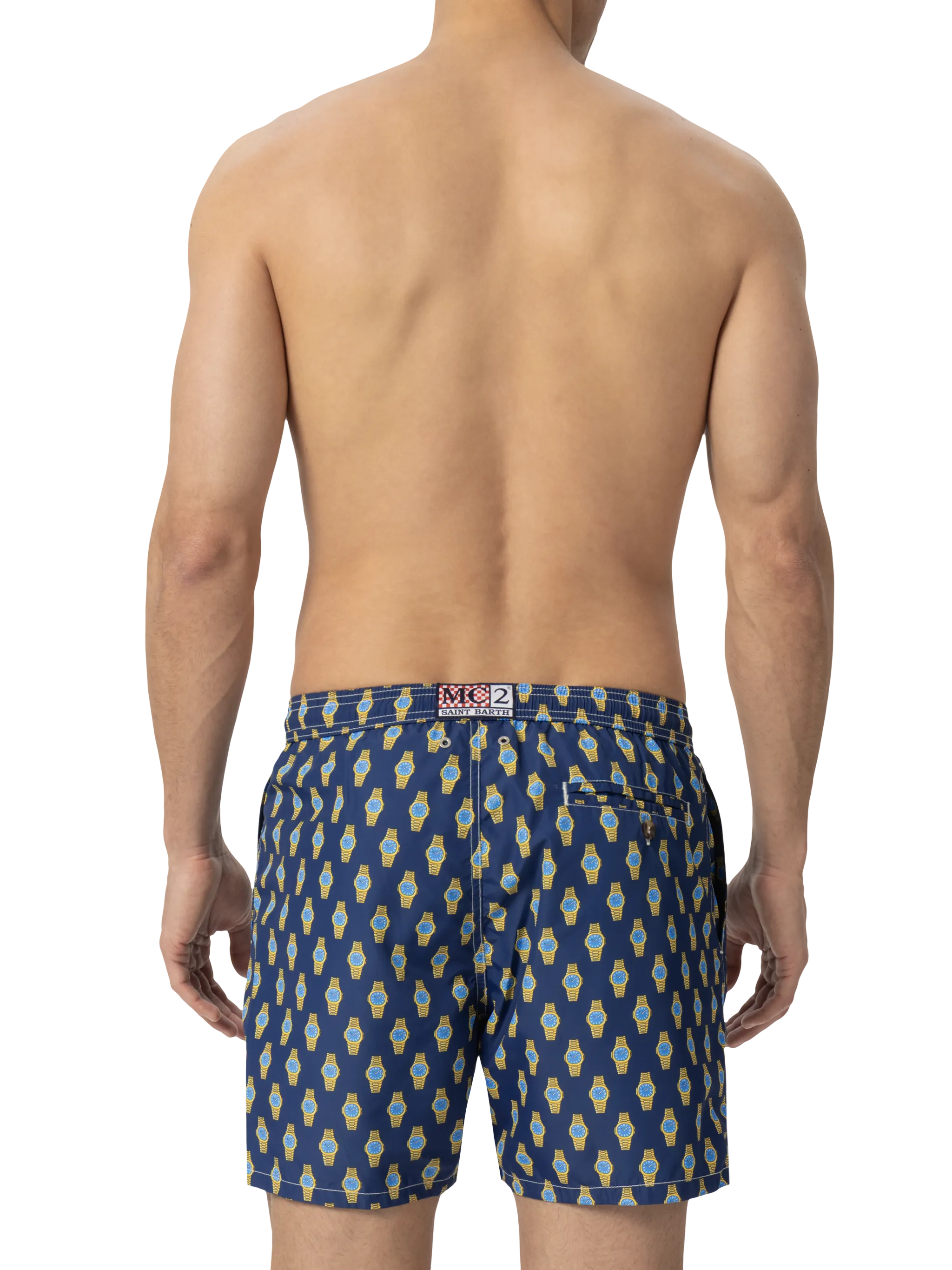 Zwemkleding met verlichtingseffect in lichtgewicht stof met klokprint.