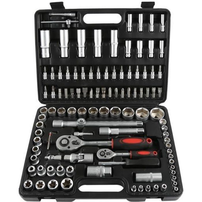 108-Piece Socket Wrench Set with Ratchet Case - Repair Tools