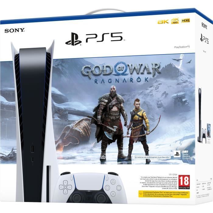Pacote PS5: Console PlayStation 5 - Edição Padrão + God of War: Ragnarök