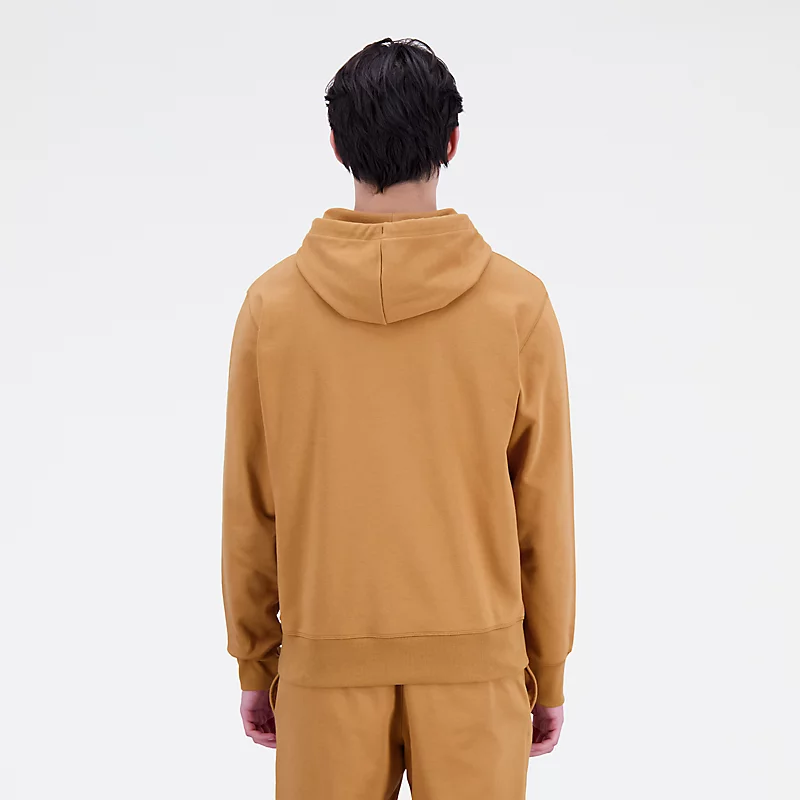 Herren-Hoodie mit gestapeltem Logo aus Frottee – Tabak