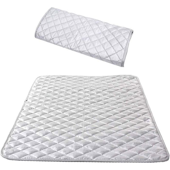 Nappe de Repassage Isolante Couverture de Repassage à la Vapeur Coton Tapis sur Table Portable pour Lave-Linge Sèche-Linge Voyag