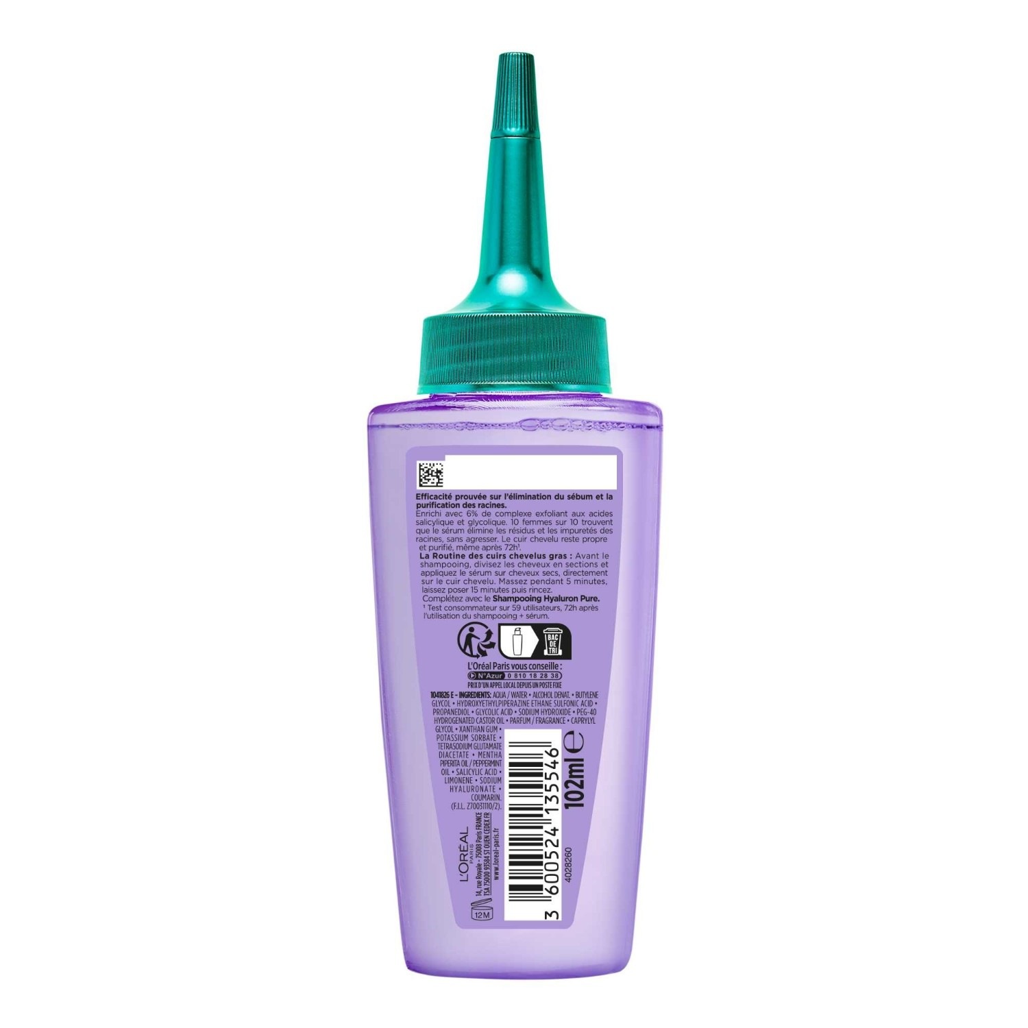 L’Oréal Paris Hyaluron Pure Sérum Purifiant Cuir Chevelu Gras 102ml