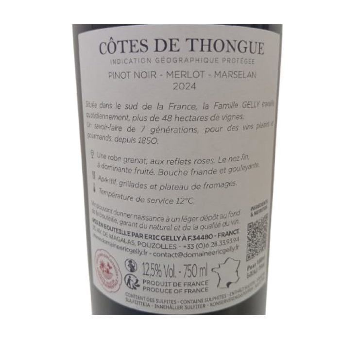 Rouge Petit Léon - Côtes de Thongue - Domaine Eric GELLY - IGP 2024 - 1 x 75cl.
