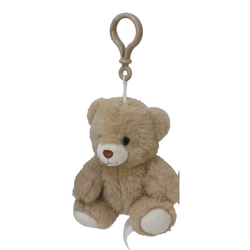 FunToys mini bamse med klips beige