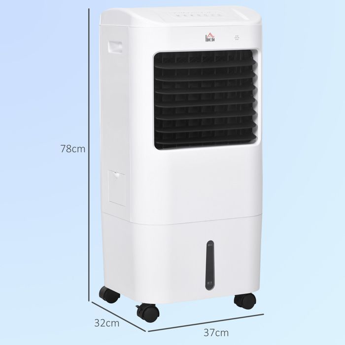 Aire acondicionado portátil 3 en 1 - Refrigeración por agua - 15 L - Oscilación de 60° - Temporizador de 7,5 h - Control remoto