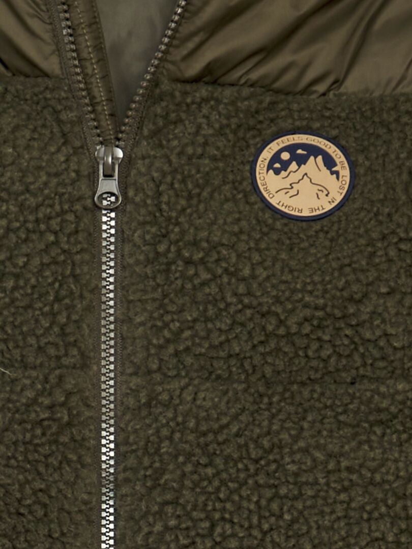 Tweedelige donsjas met sherpa-voering - KHAKI