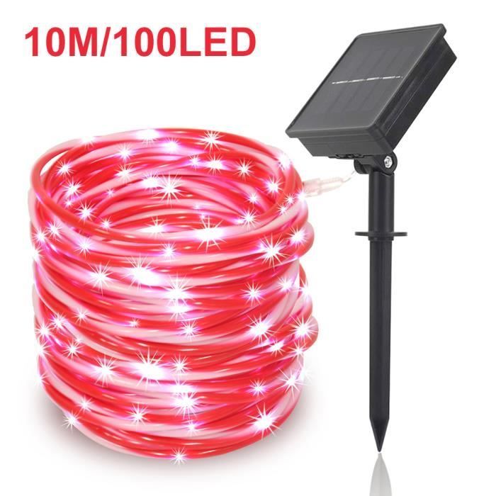 Cordão de luzes solares para exterior, 10 m, 100 LEDs, à prova d'água, luzes decorativas.