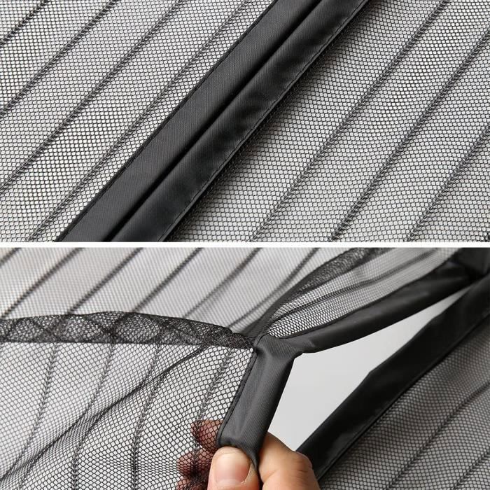 Mosquitera magnética para ventana de 130x150 cm, cortina magnética para puerta/ventana con cierre automático y desmontable, adhesivo incluido, color negro.