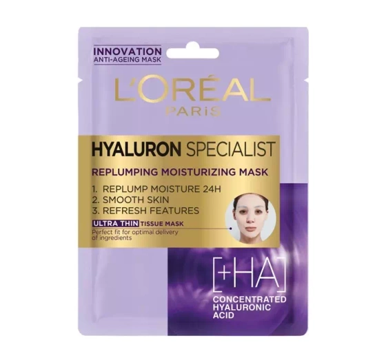 L'Oréal Paris Hyaluron Specialist nawilżająco wypełniająca maska w płacie 30 g