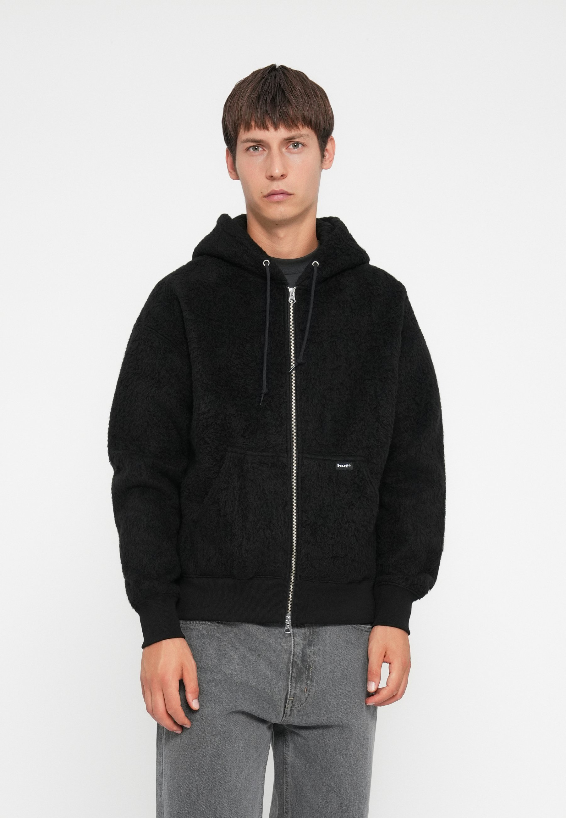 HUF CORSO HOODIE UNISEX - Bluza rozpinana - czarna
