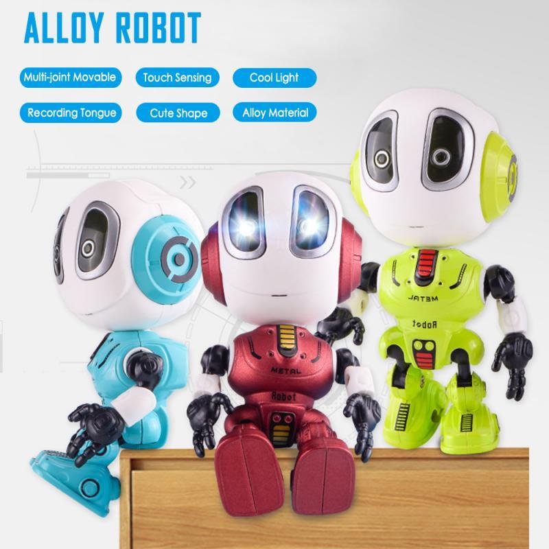 Robô Inteligente de Liga Metálica, Robô Falante Inteligente, Brinquedo DIY com Gestos e LED, Boneco Eletrônico, Ótimo Presente