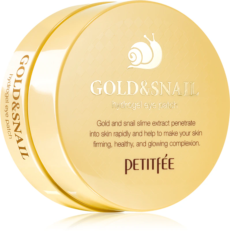 Máscara de olhos em hidrogel Petitfée Gold & Snail com extrato de baba de caracol
