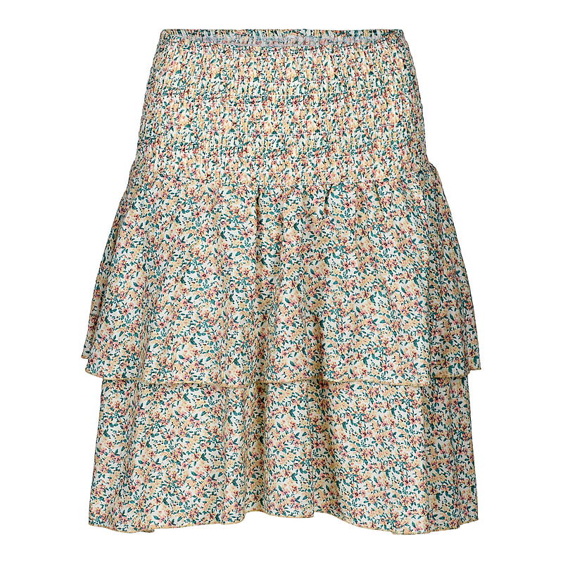 Volangskjørt størrelse S/ML/XL med blomstermønster