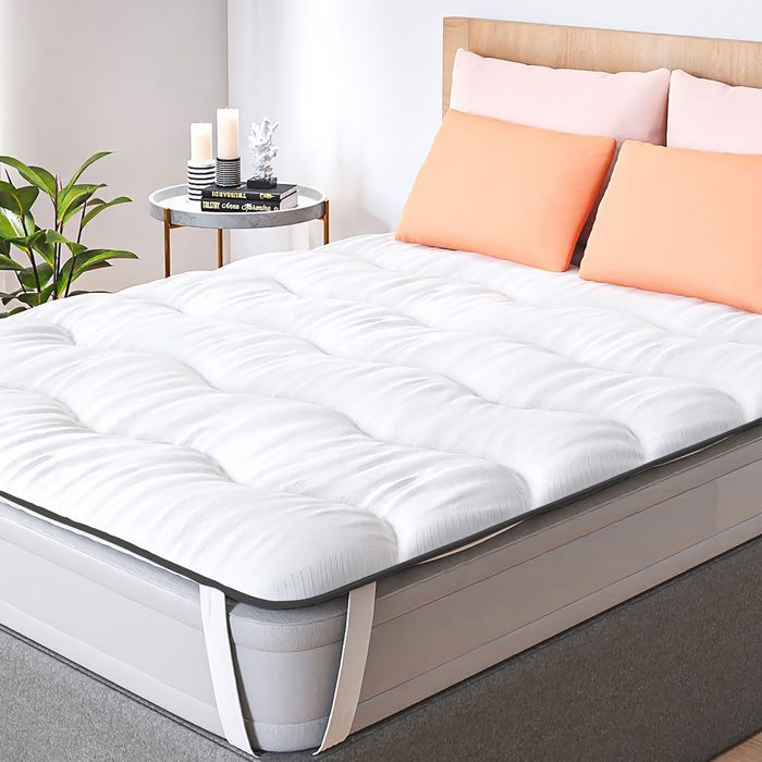 Cubrecolchón CASABEL Cloud de 180 x 200 cm en microfibra - Máximo confort - Suave, antiácaros, transpirable - para colchones dobles
