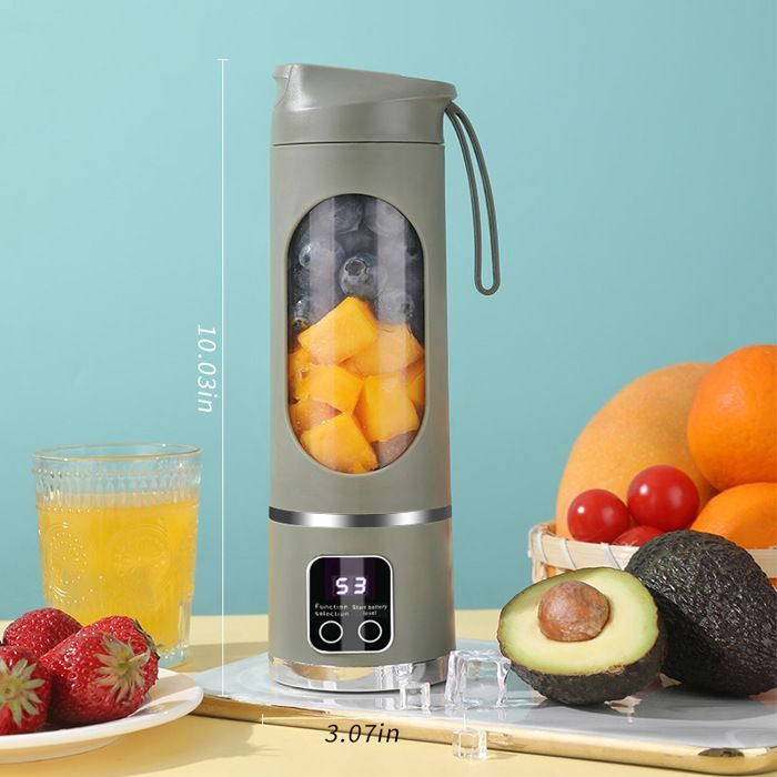 Exprimidor eléctrico multifuncional portátil para cítricos con cable USB, pequeño electrodoméstico de cocina, exprimidor recargable, vaso, color verde.