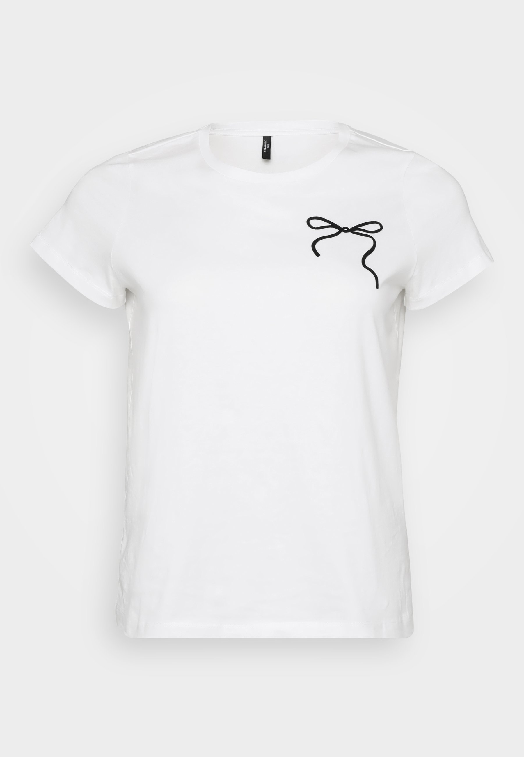 Vero Moda Curve VMCGALIA O NECK - Printitud T-särk - lumivalge/must