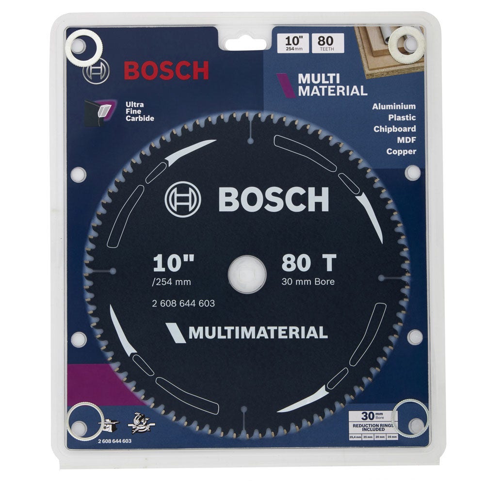 Disco de corte multiuso BOSCH TCT 254 mm com 80 dentes – MULTIMATERIAL