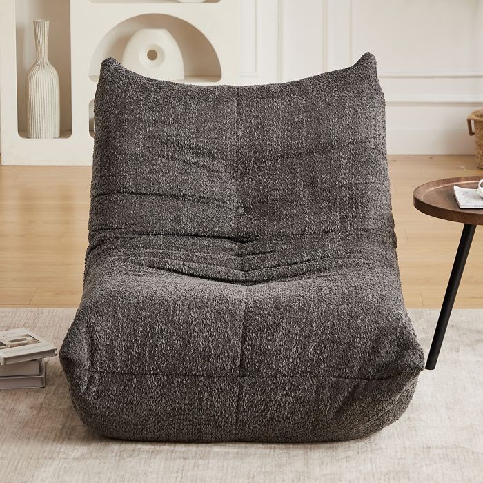 Zitzakstoel, Togo-stijl met traagschuim, eenvoudige bank voor woonkamer, slaapkamer en kantoor - 94x101x71cm, grijs