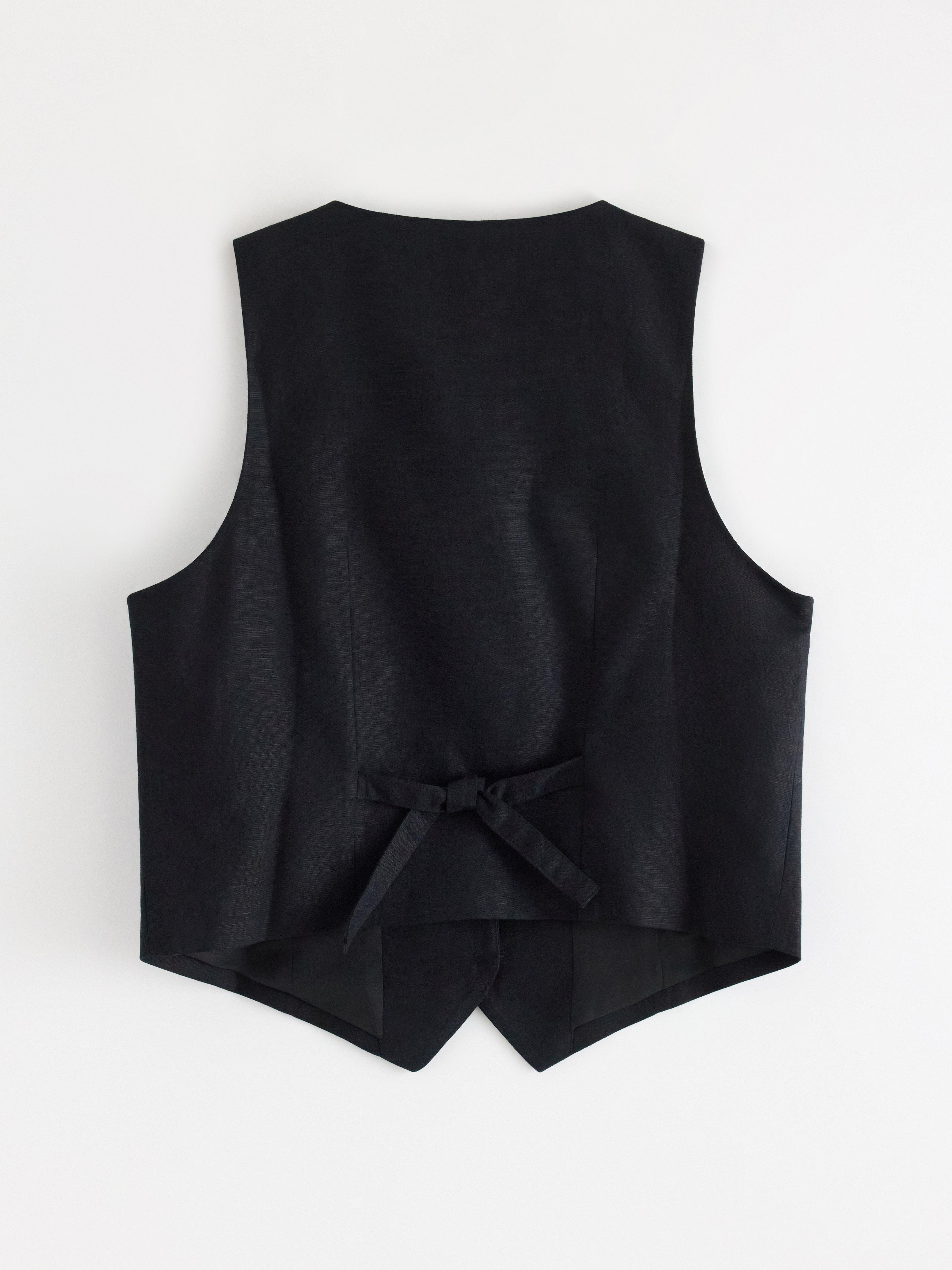 Vest i linblanding, svart