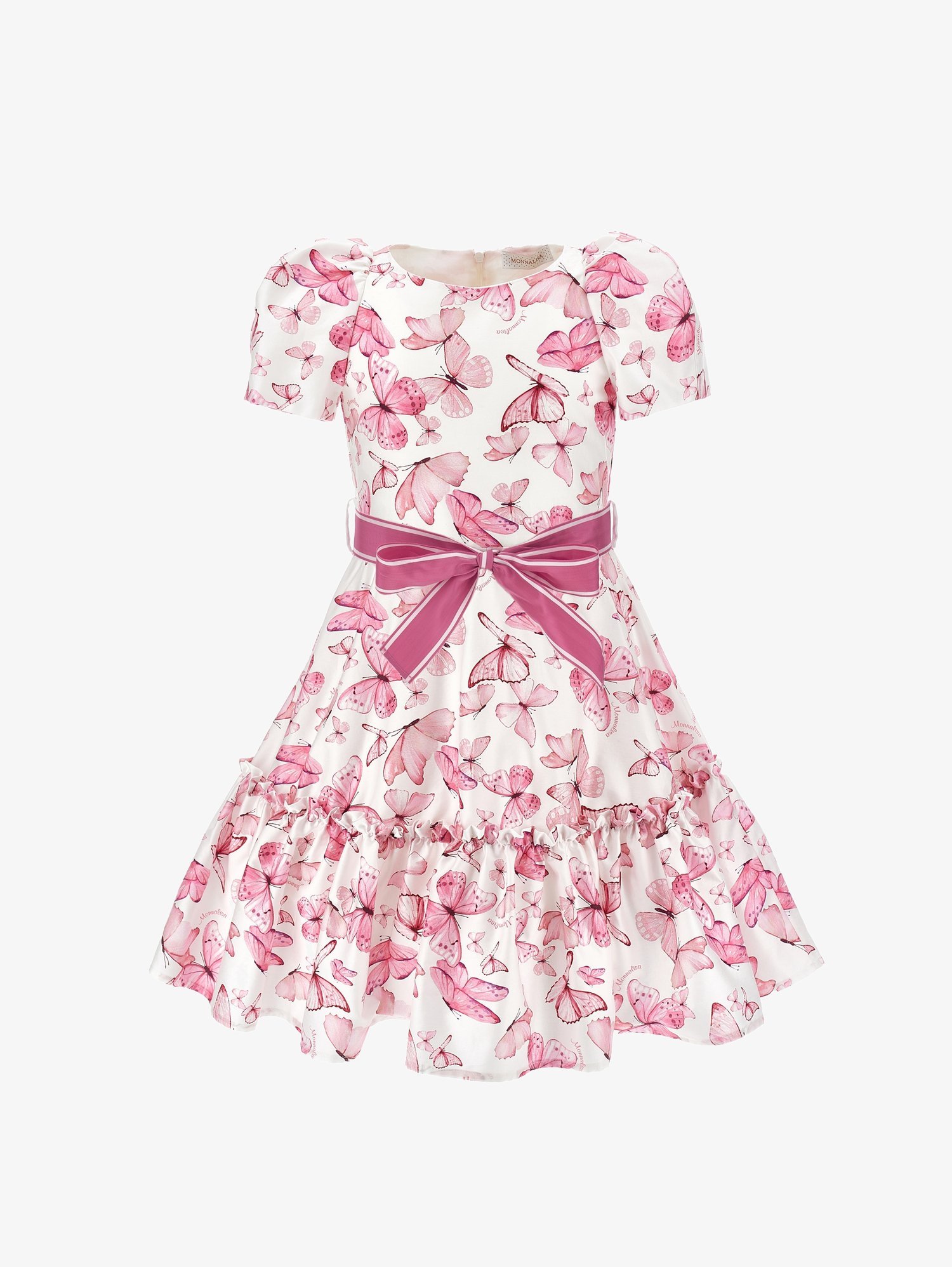 Monnalisa VLINDERJURK MET STRIK - Cocktailjurk / Feestjurk - crème/sprookjesachtig