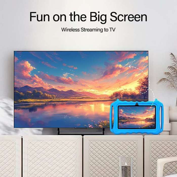 Tablette enfant 7 pouces Android 11 avec coque antichoc, contrôle parental, WiFi, Bluetooth, 2Go RAM 32Go, Bleu