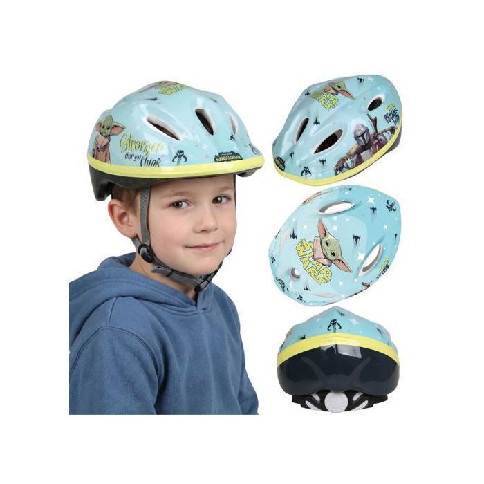 STAR WARS Mandalorian Casque de vélo sécurisé pour garçon, réglable 52-56 cm