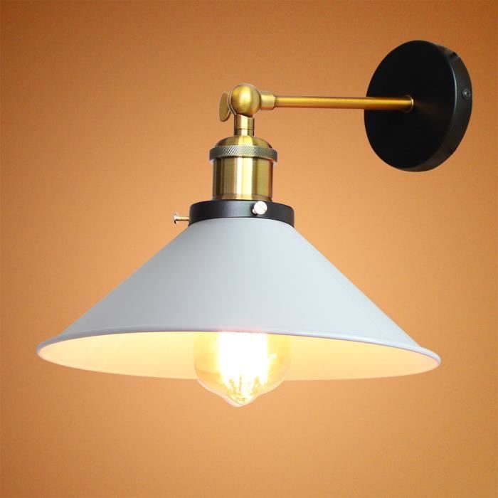 UNI Rétro Vintage Applique Murale Industrielle E27 22cm LED Appliques Murales Escaliers Salle de Bains
