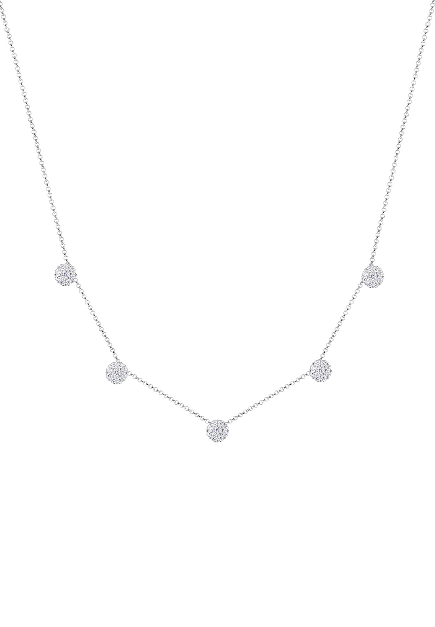 Elli Femme Boule Fleur avec Cristal - (925/1000) Argent