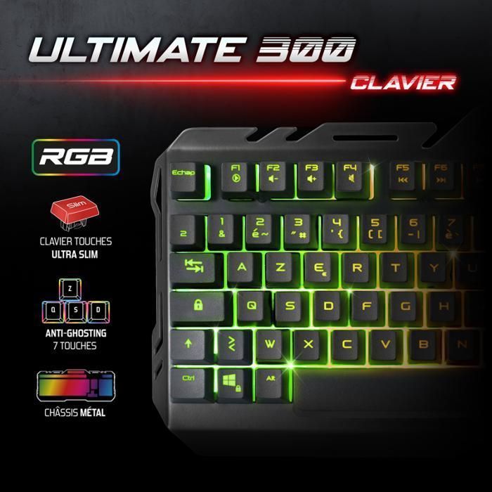 Pack de périphériques gaming - Spirit of Gamer - ULTIMATE 300 - RGB - 105 touches - Filaire
