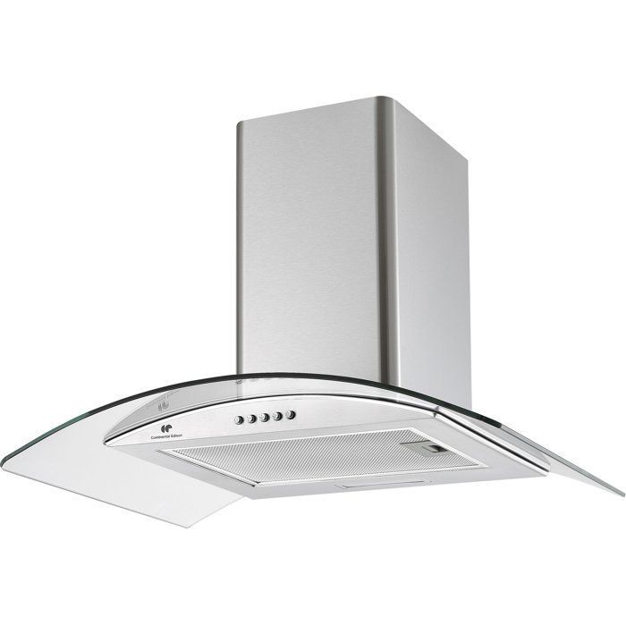 Decoratieve afzuigkap - CONTINENTAL EDISON - CEH60GS2 - Klasse A - 60 x 47 x 50/84 cm - Roestvrij staal / Glas