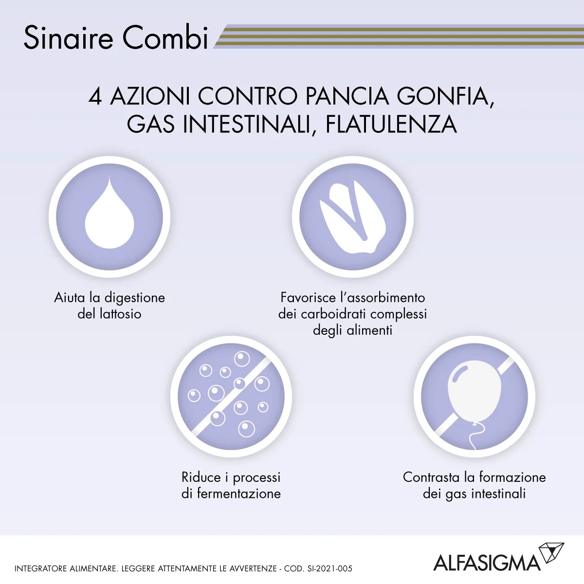 SINAIRE Sinaire Combi Suplemento Enzimático 30 comprimidos Antifermentante intestinal