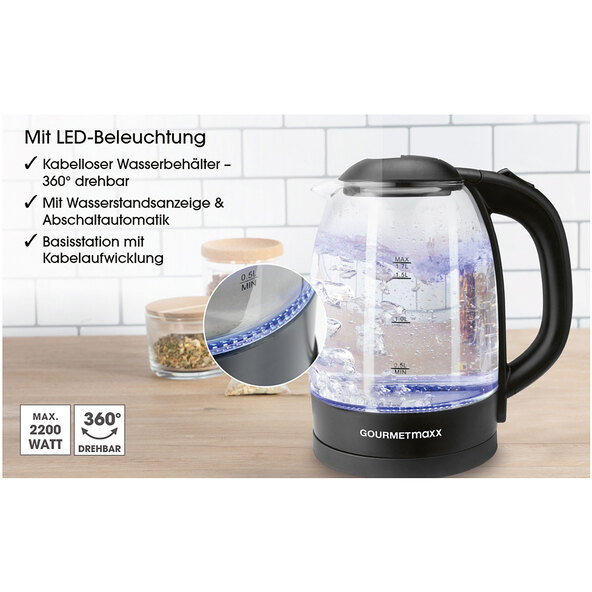 Glazen waterkoker, 1,7 l