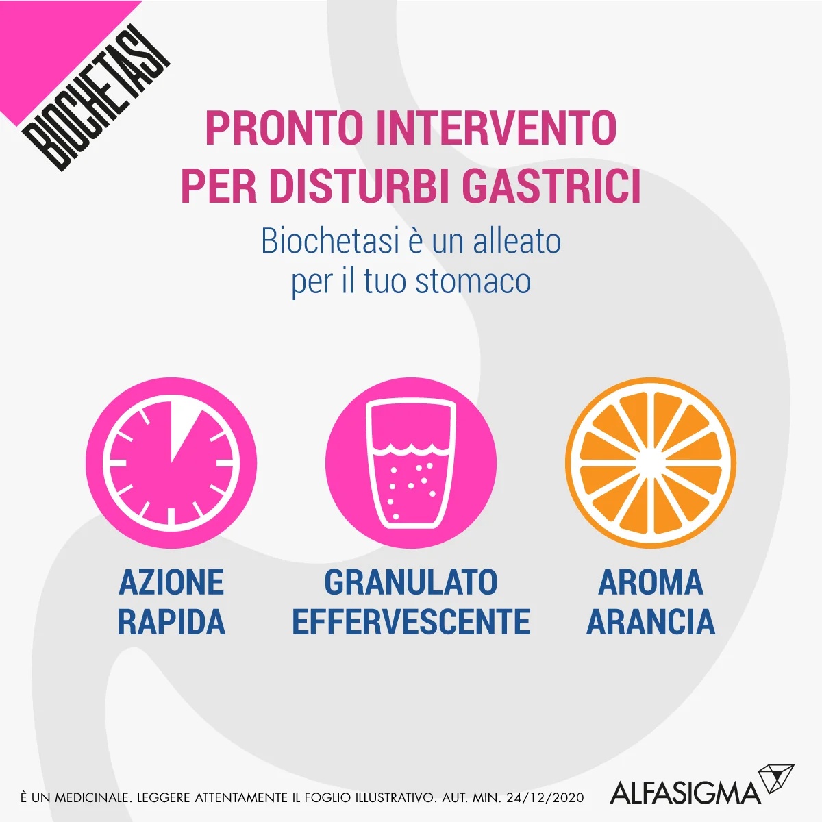 BIOCHETASI Granulés effervescents Biochetasi 18 sachets Antiacide et détoxifiant