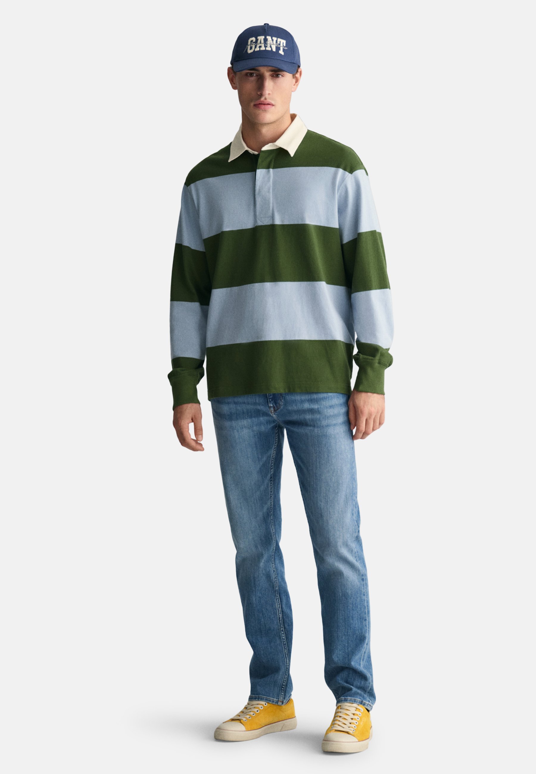 GANT REGULAR - Jeans a gamba dritta - blu medio effetto usurato