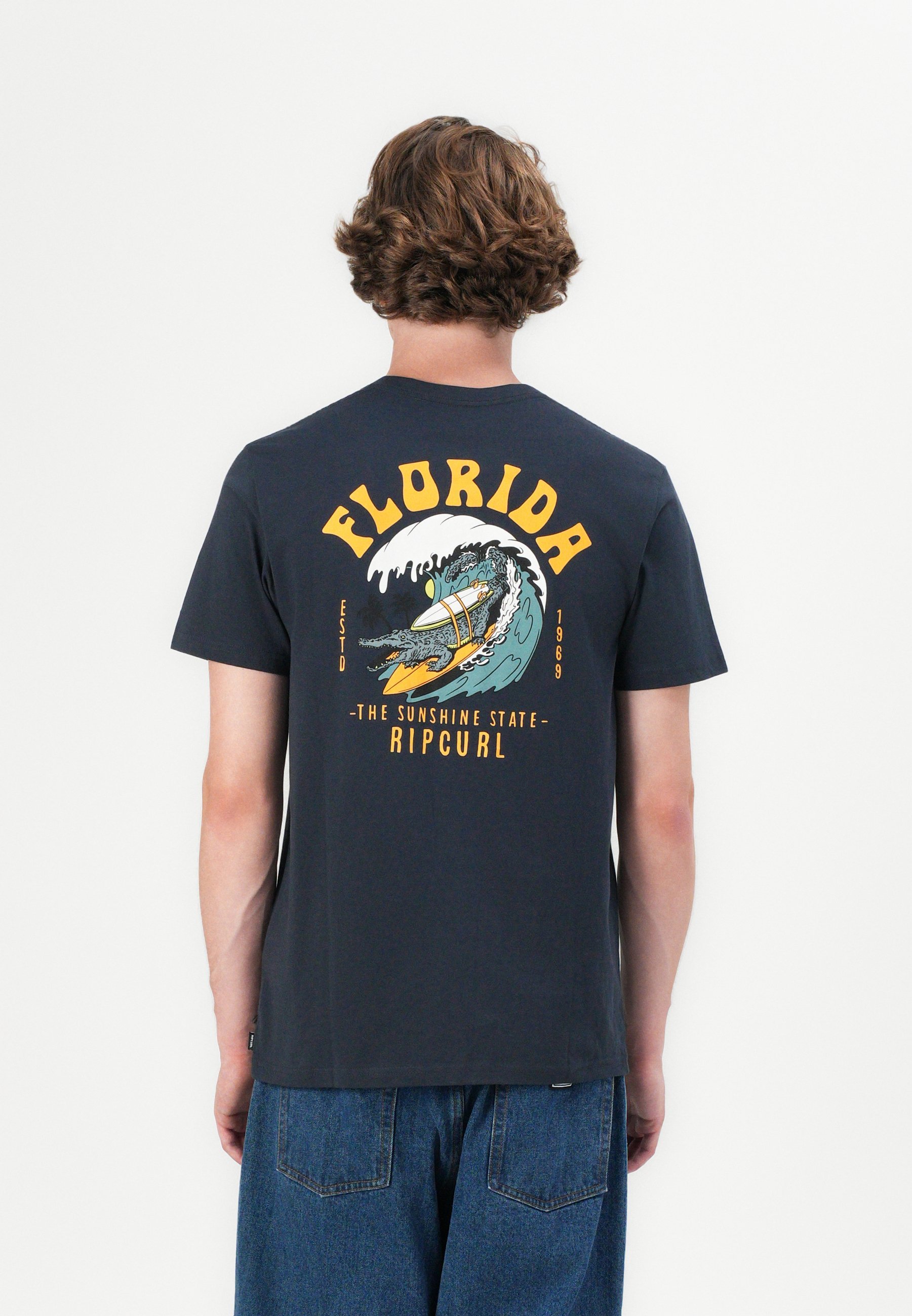 Camiseta Unissex Rip Curl DESTI ANIMALS - Estampa - Azul Marinho Escuro