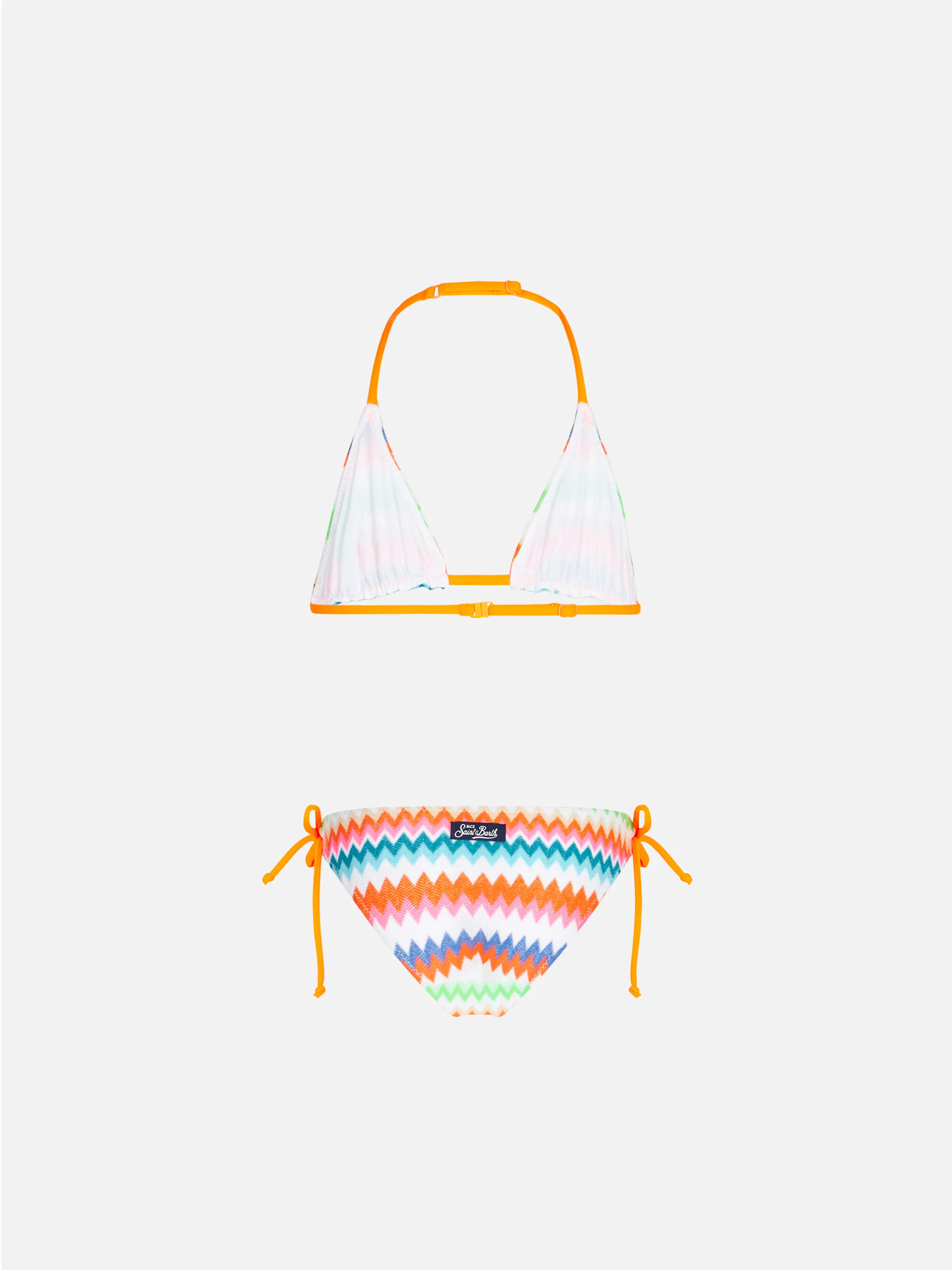 Triangel-Bikini für Mädchen mit mehrfarbigem Muster