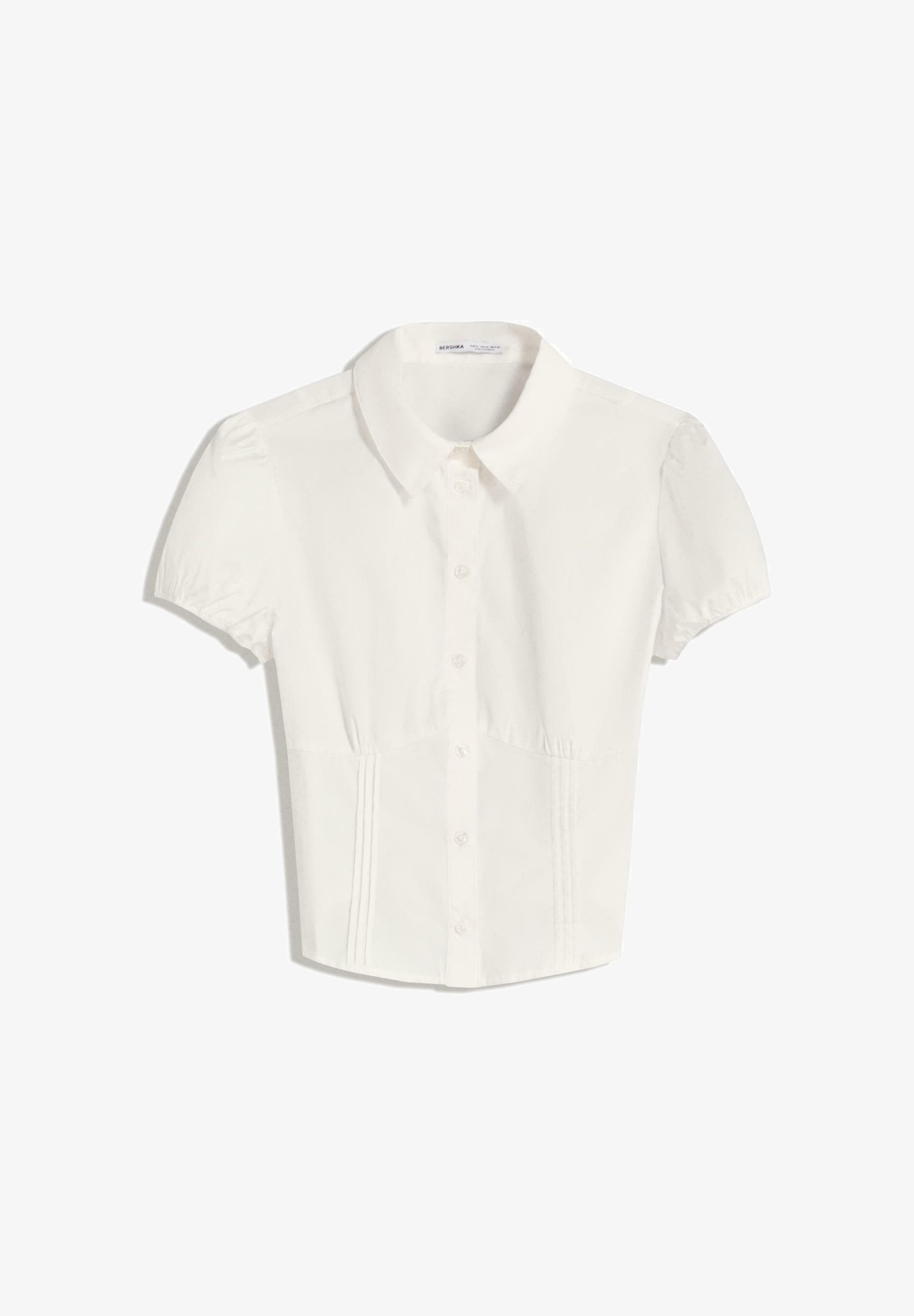 Bershka blouse met korte mouwen en knoopsluiting - wit