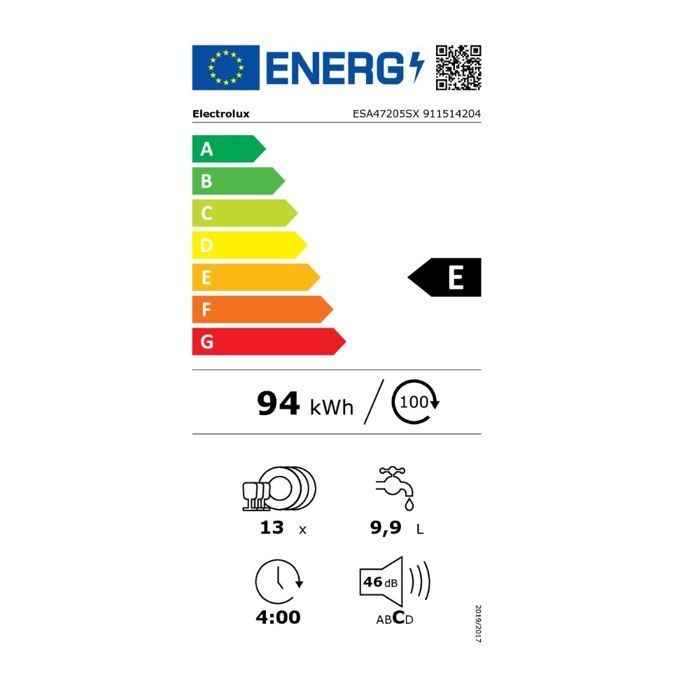 Electrolux Lave-vaisselle 60cm 13 couverts 46db - ESA47205SX