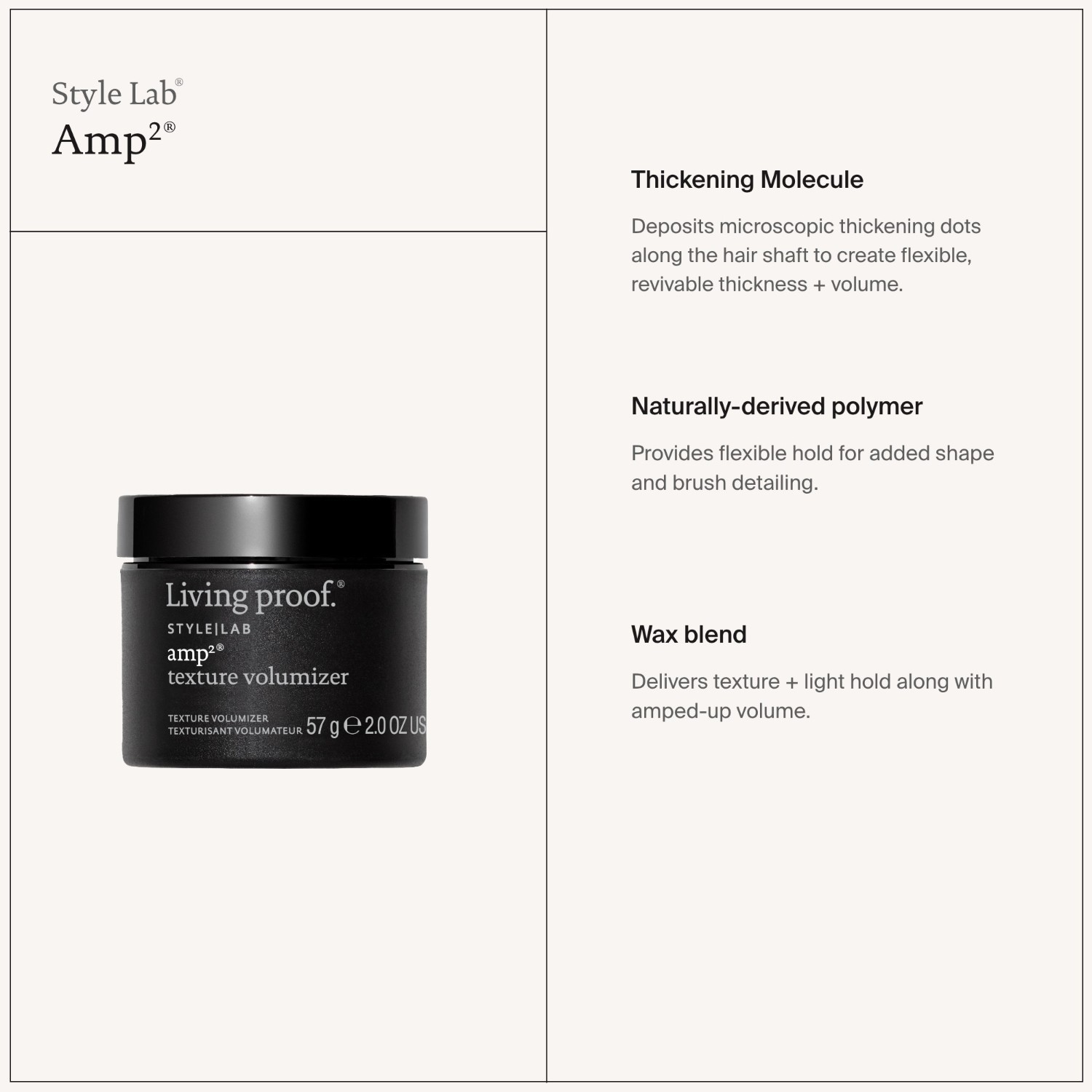 Living Proof Haarcreme Style-Lab Amp 2 tekstura za volumen - 60 ml