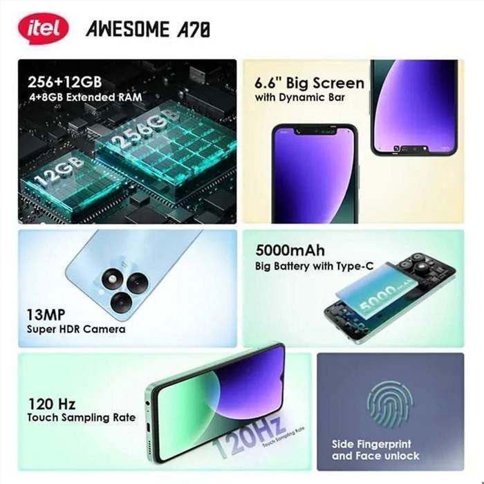 Smartphone 12GB+256GB Schermo da 6,6