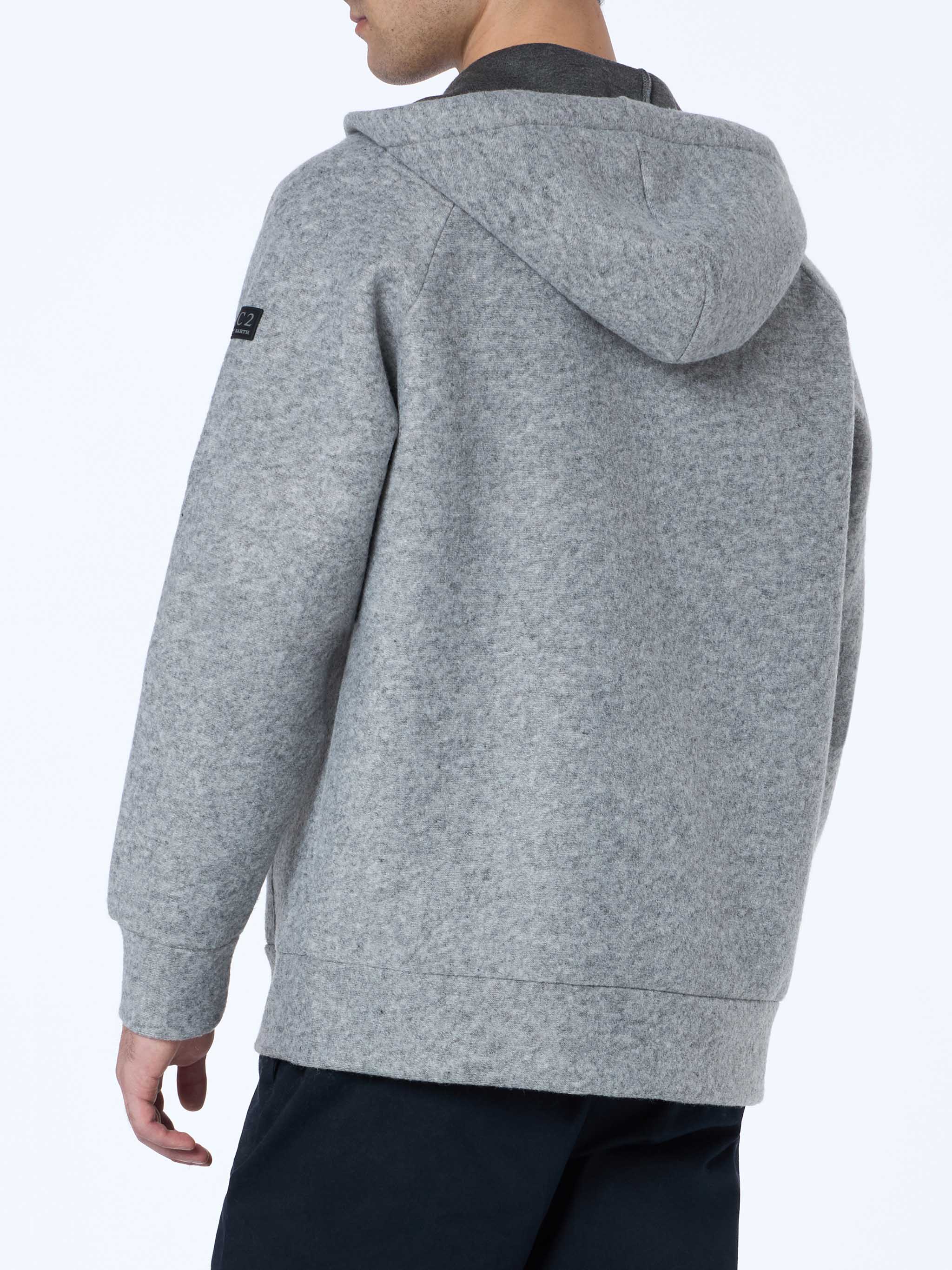 Carrel herensweatshirt in grijs gemêleerd scuba technisch materiaal.