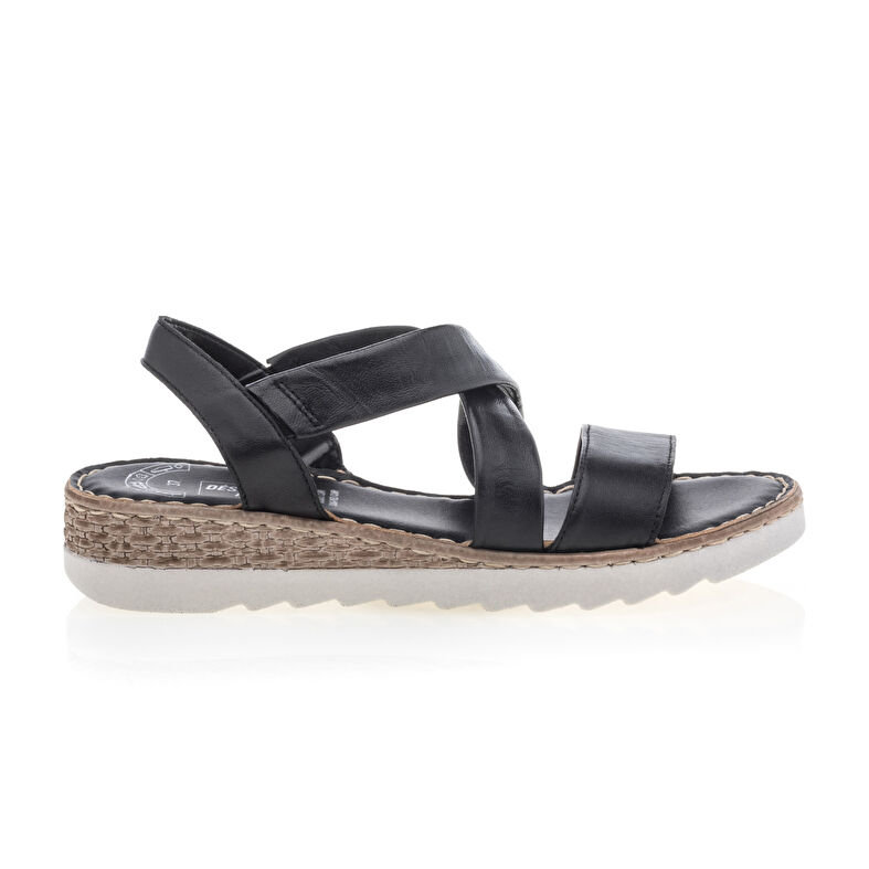 Svarte sandaler / sko med åpen tå til dame