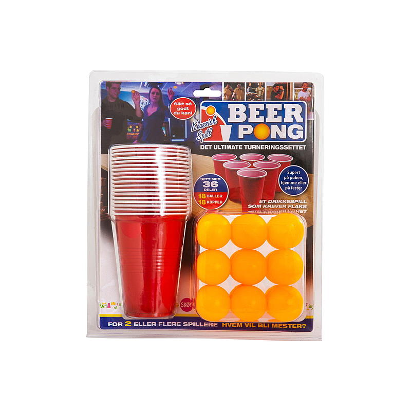 Giform Beer Pong Spil 18 Kopper 18 Bordtennisbolde