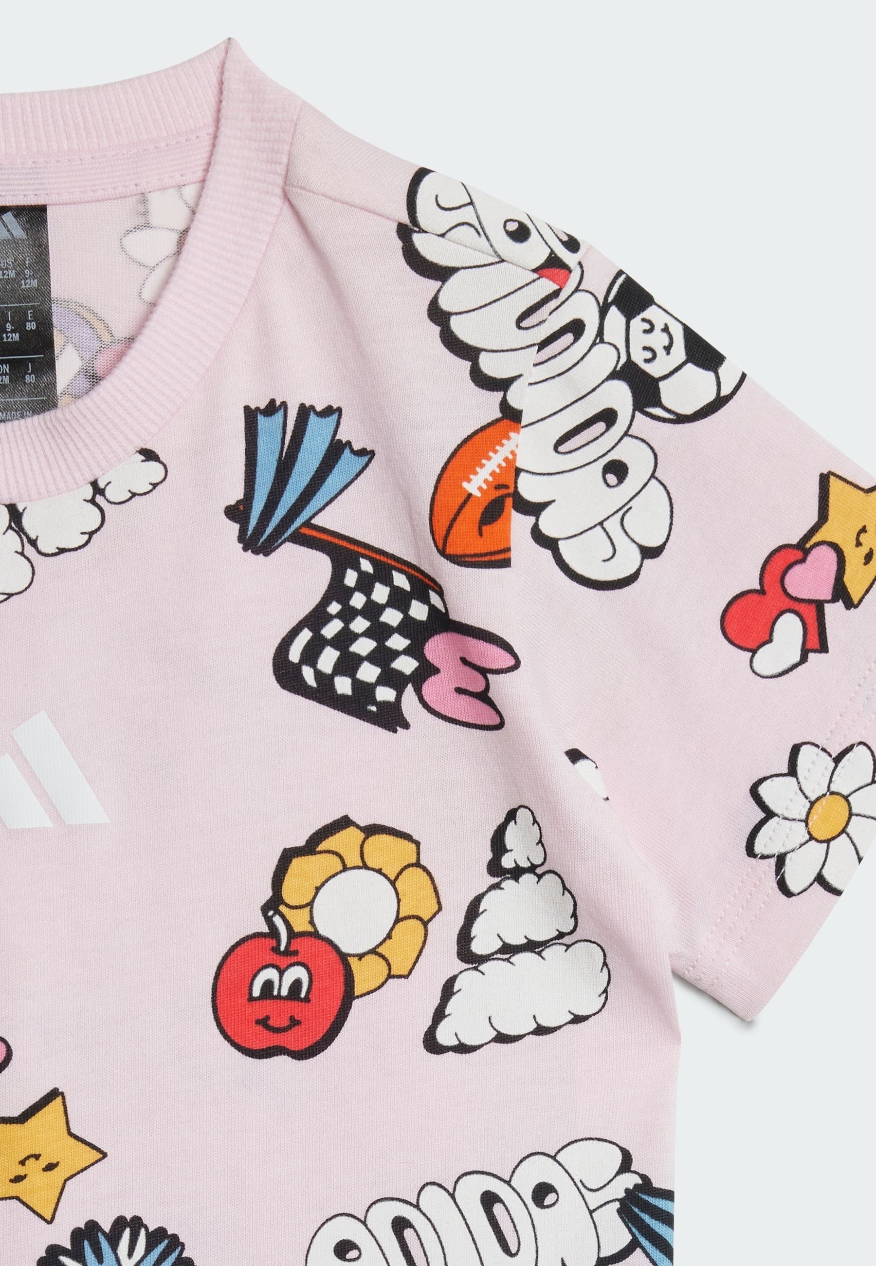 adidas Performance SAISONALE ESSENTIALS FUN ALLOVER PRINTED KIDS - Trainingsanzug - transparentes Rosa/Mehrfarbig/Weiß