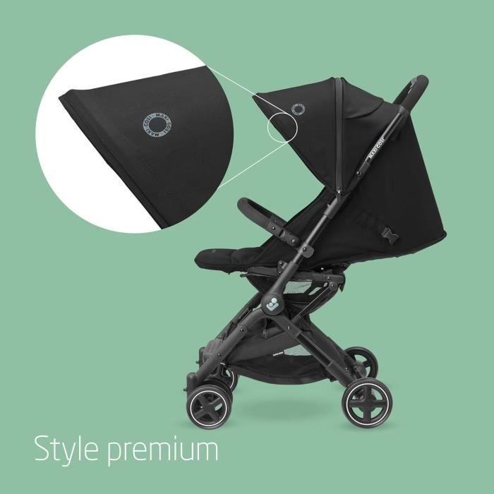MAXI-COSI Lara 2 Ultra Compact -rattaat, 0–4 vuotta, 0–22 kg, automaattisesti taittuva, 3 kallistusasentoa, Essential Black