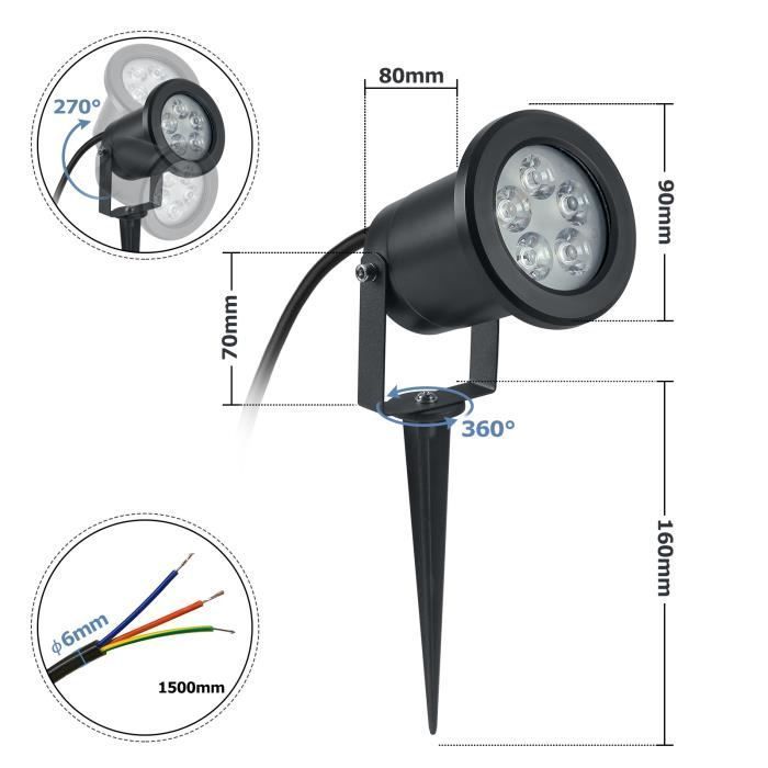 Lámpara de exterior HENGMEI 4x3W LED, iluminación decorativa para jardín, foco empotrable, luz blanca cálida.