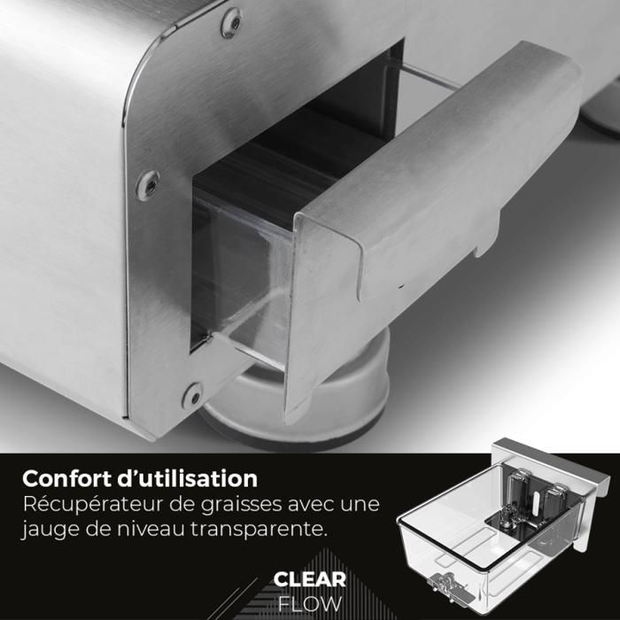 Plancha de gas de acero inoxidable Silvia IIG Evo de 4 quemadores – BRASERO BY FAVEX - 10,6 kW – Placa de acero inoxidable de 84 x 34 cm – Para 12 personas – Tapa incluida – Certificada
