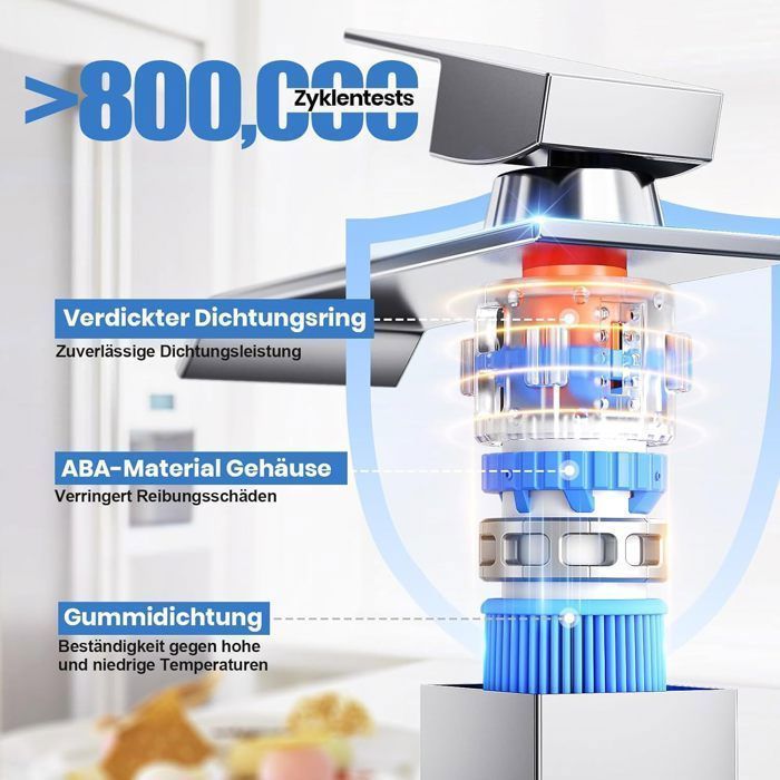 Badeværelsesarmatur - OTBACT - Vandfald - Krom - Varmt og koldt vand - Nem installation