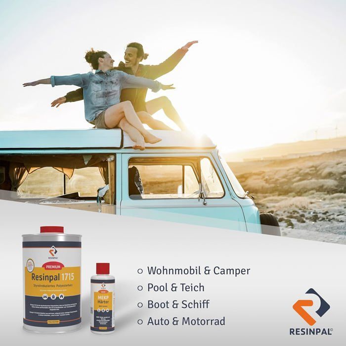 Complete GRP kit: 1 kg of Resinpal polyester resin
